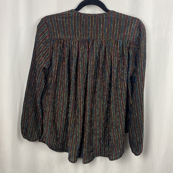 Anthropologie See U Soon Black Sparkle Multicoloured Blouse - Size Small - Picture 15 of 16